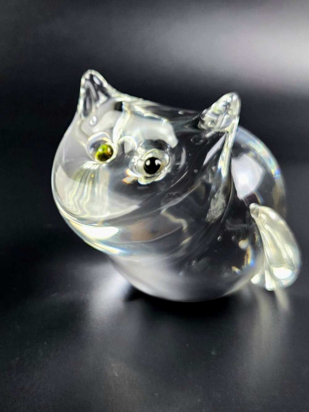 Vintage Steuben - Cat With Green Eyes - Style 8274 - Retired - USA